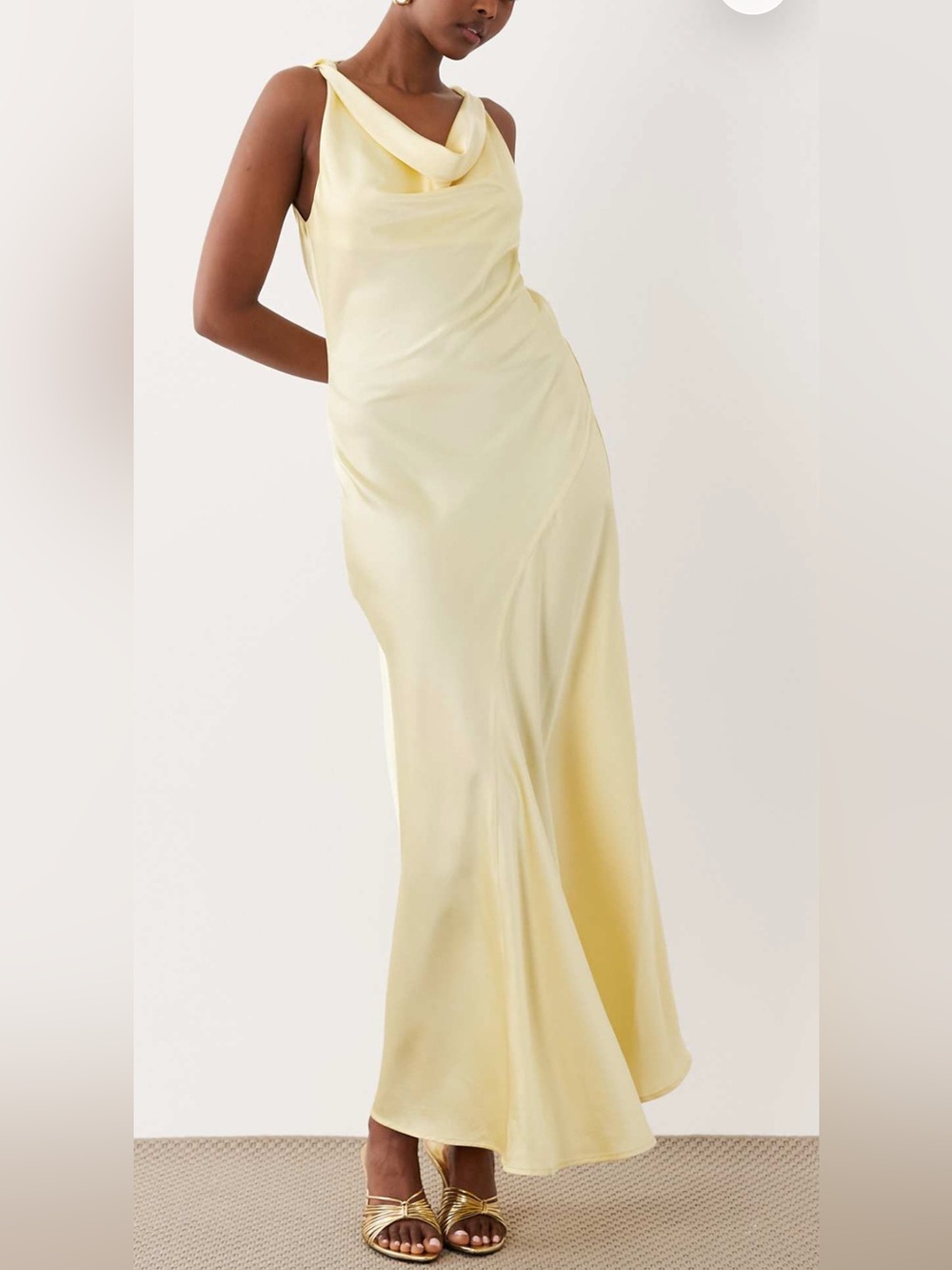 Vila ASOS Satin Cowl Neck Maxi Dress